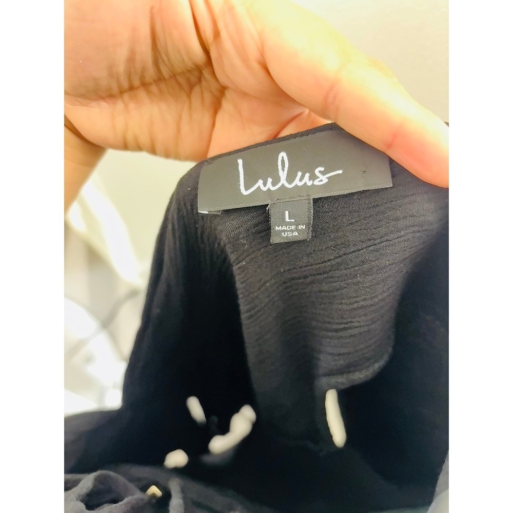 Lulus City Walk Black Short Tying Back Dress | Size Large - Picture 8 of 10